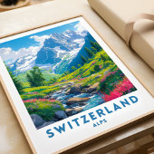 Schweiz Alpen Reisen Print Poster Wand Kunst