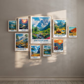 Schweiz Alpen Reisen Print Poster Wand Kunst