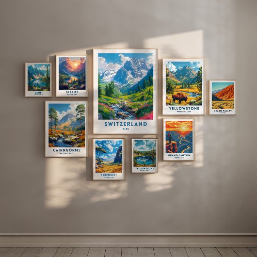 Schweiz Alpen Reisen Print Poster Wand Kunst