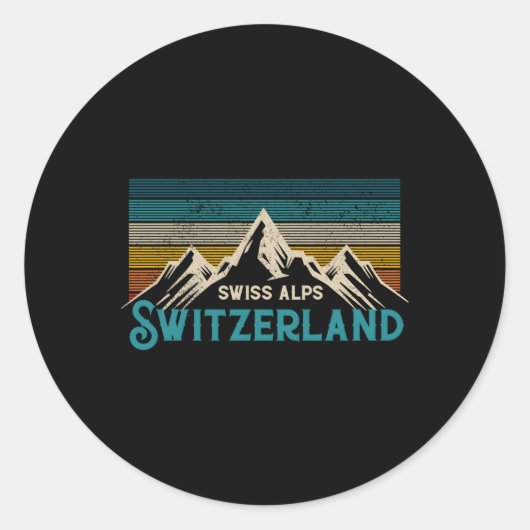 Schweiz Alpen Schweizer Alpen Runder Aufkleber (Vorderseite)
