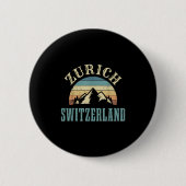 Schweiz Alpen Skifahren Schweizer Berge Lover Gesc Button (Vorderseite)