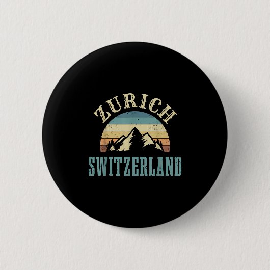 Schweiz Alpen Skifahren Schweizer Berge Lover Gesc Button (Vorderseite)