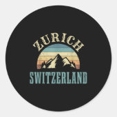 Schweiz Alpen Skifahren Schweizer Berge Lover Gesc Runder Aufkleber (Vorderseite)