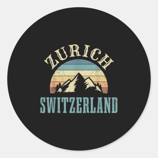 Schweiz Alpen Skifahren Schweizer Berge Lover Gesc Runder Aufkleber (Vorderseite)