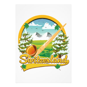 Schweiz Alphorn-Retrologo Fotodruck