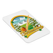 Schweiz Alphorn-Retrologo Magnet (Rechte Seite)