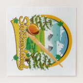 Schweiz Alphorn-Retrologo Puzzle (Horizontal)