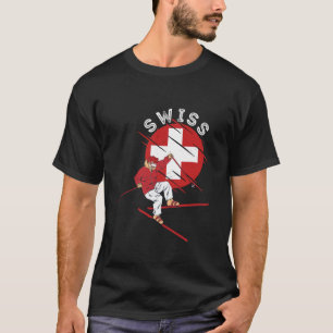 Schweiz Alpin Skiing Schweiz Roots Schweiz Flagge T-Shirt