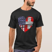Schweiz American Grown Heart USA Patriot Herit T-Shirt (Vorderseite)