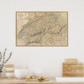 Schweiz Atlas Karte 2 Poster (Küche)