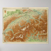 Schweiz Atlas Karte Poster (Vorne)