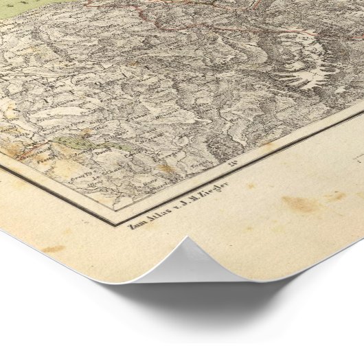 Schweiz Atlas Karte Poster (Ecke)