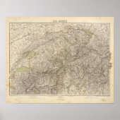 Schweiz Atlas Karte Poster (Vorne)