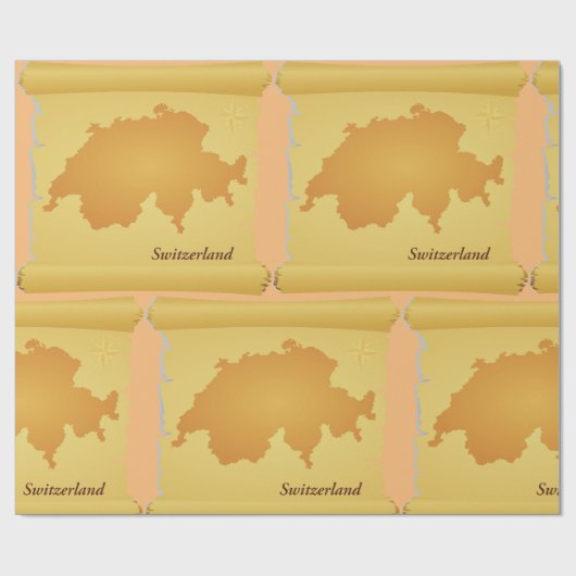 Schweiz auf Pergament Geschenkpapier (Flach)
