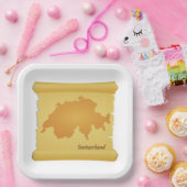 Schweiz auf Pergament Pappteller (Party)