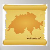 Schweiz auf Pergament Poster (Vorne)