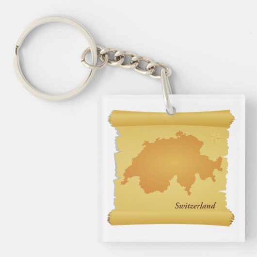 Schweiz auf Pergament Schlüsselanhänger (Vorderseite)