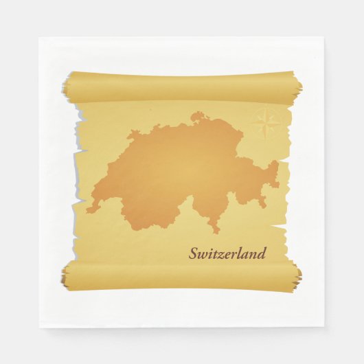 Schweiz auf Pergament Serviette (Vorderseite)