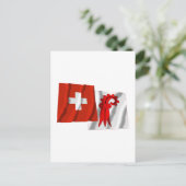 Schweiz & Basel-Landschaft Waving Fahnen Postkarte (Stehend Vorderseite)