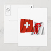 Schweiz & Basel-Landschaft Waving Fahnen Postkarte (Vorne/Hinten)