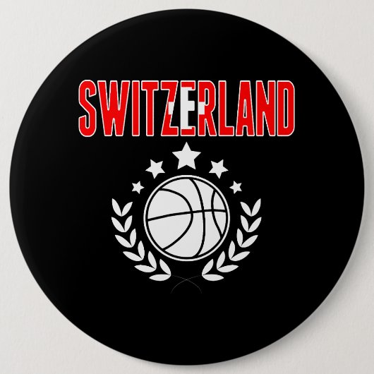 Schweiz Basketball Fans Jersey Schweizer Flaggensp Button (Vorderseite)