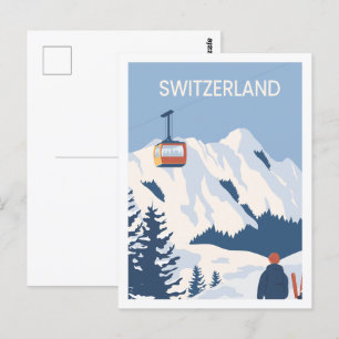 Schweiz Berühmte Reiseort-Illustration Postkarte