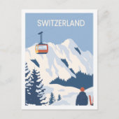 Schweiz Berühmter Reiseort Illustration Postkarte (Vorderseite)