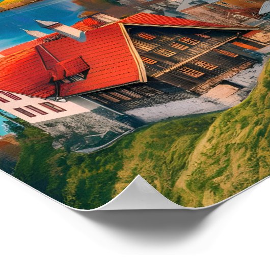 Schweiz Berühmter Reiseort Poster (Ecke)