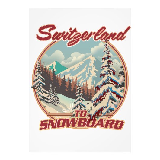 Schweiz bis Snowboard Fotodruck (Vorne)
