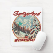 Schweiz bis Snowboard Mousepad (Mit Mouse)