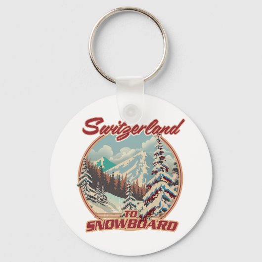 Schweiz bis Snowboard Schlüsselanhänger (Vorderseite)