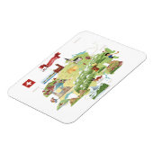 Schweiz Cartoon Karte Magnet (Linke Seite)