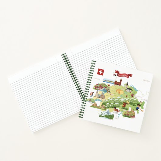 Schweiz Cartoon Karte Notizblock (Innenseite)