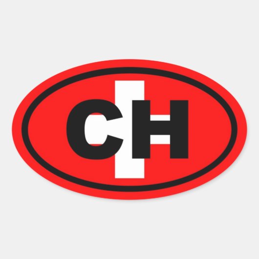 Schweiz CH Europa Ovaler Aufkleber (Vorderseite)