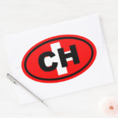 Schweiz CH Europa Ovaler Aufkleber (Umschlag)