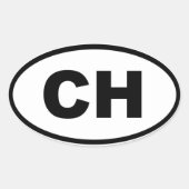 Schweiz - CH - Europa Ovaler Aufkleber (Vorderseite)