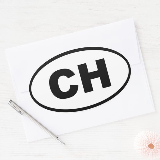 Schweiz - CH - Europa Ovaler Aufkleber (Umschlag)