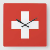 Schweiz Classic Quadratische Wanduhr (Vorderseite)