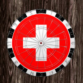 Schweiz - Dartboard & Swiss Flag / Spielbrett Dartscheibe