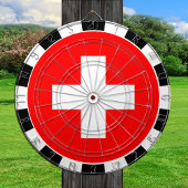 Schweiz - Dartboard & Swiss Flag / Spielbrett Dartscheibe