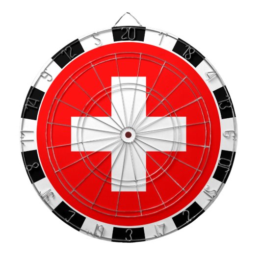 Schweiz - Dartboard & Swiss Flag / Spielbrett Dartscheibe (vorne)