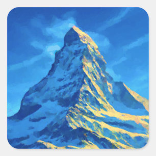 Schweiz Das Matterhorn Quadratischer Aufkleber