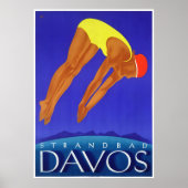 Schweiz Davos Vintage Travel Poster wiederhergeste (Vorne)
