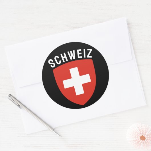 Schweiz (Deutschsprachige Schweiz) Runder Aufkleber (Umschlag)