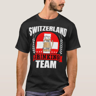 Schweiz Drink Team Funny Swiss Flag Bär T-Shirt