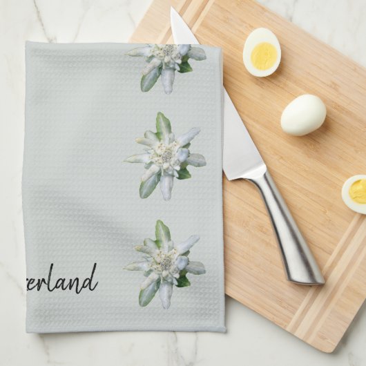 Schweiz Edelweiss Blume Schweiz Drehbuch Geschirrtuch (Viertel Falte)