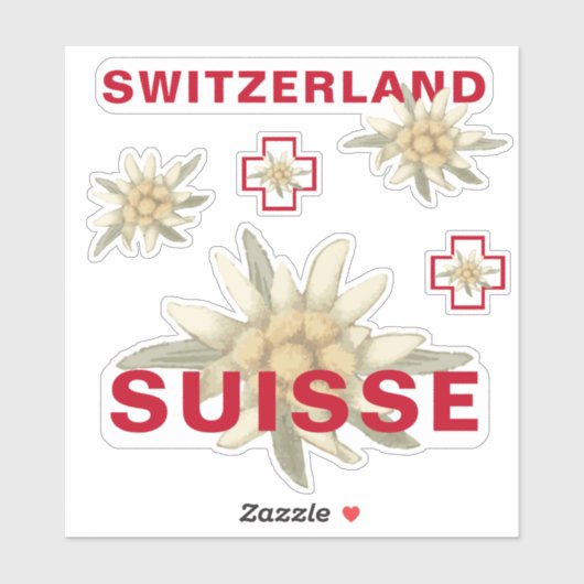 Schweiz Edelweiss Schweiz SWISS Suisse Aufkleber (Blatt)