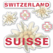 Schweiz Edelweiss Schweiz SWISS Suisse Aufkleber (Vorderseite)