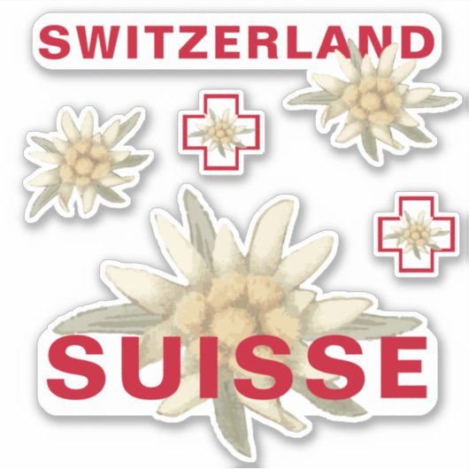 Schweiz Edelweiss Schweiz SWISS Suisse Aufkleber (Vorderseite)