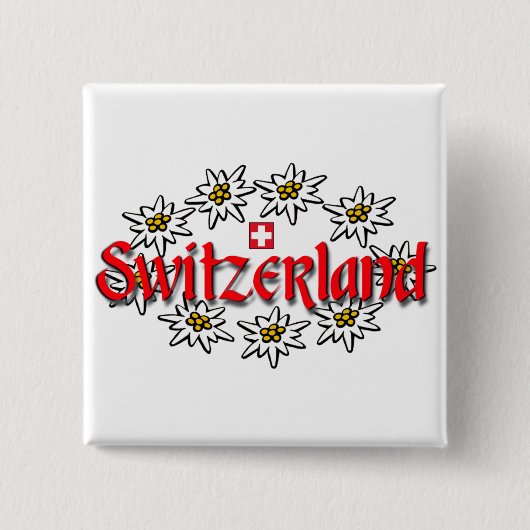 Schweiz Edelweiss Sq Button (Vorderseite)